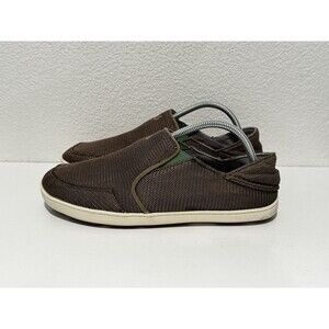 OLUKAI Mens Nohea Mesh Slip On Shoe Sz 9 Gray Convertible Boat Loafer Sneaker